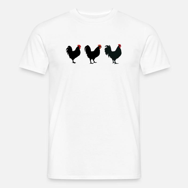 Hühnerrebellen - Männer T-Shirt - Weiß