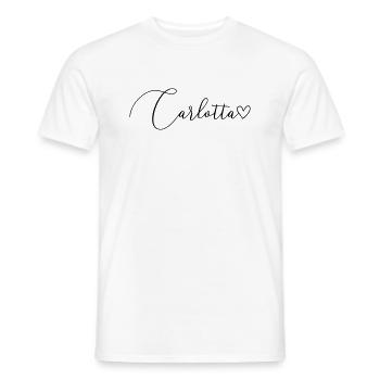 Carlotta Nom Prénom Fille - T-shirt homme - blanc - Devant - AI Model Male 178 dark (178cm)