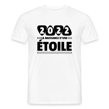 2022 année de naissance / anniversaire année 2022 - T-shirt homme - blanc - Devant - AI Model Male 178 dark (178cm)