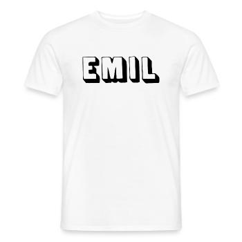 Name - Emil - Men's T-Shirt - white - Front - AI Model Male 178 dark (178cm)