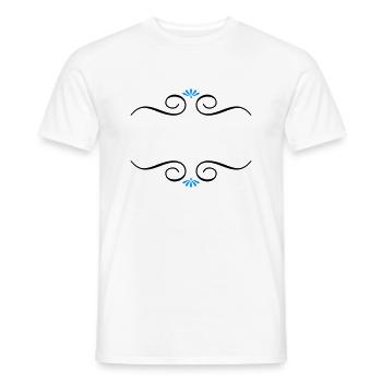 Embellissement Ornement Motif Fleur Fleur Votre Texte - T-shirt homme - blanc - Devant - AI Model Male 178 dark (178cm)