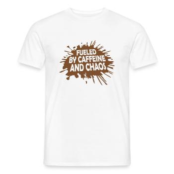 Alimenté par la caféine et le chaos Blague drôle sur le café - T-shirt homme - blanc - Devant - AI Model Male 178 dark (178cm)