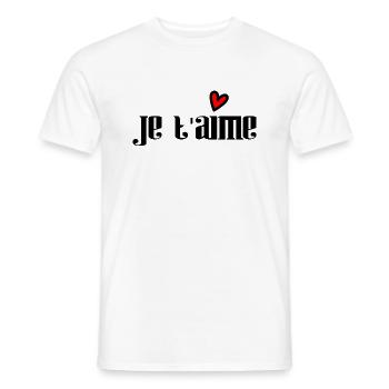 LOVE. COUPLE. JUST MARRIED. Bachelorette party. VALENTINE'S DAY. - Men's T-Shirt - white - Front - AI Model Male 178 dark (178cm)