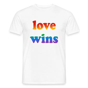 Love wins - Men's T-Shirt - white - Front - AI Model Male 178 dark (178cm)