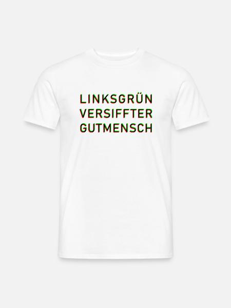 Linksgrün versiffter Gutmensch - Männer T-Shirt - Weiß