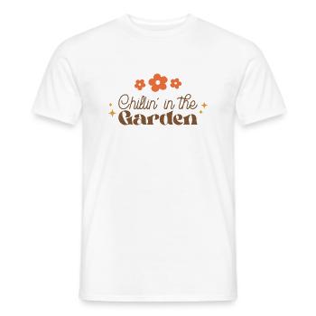 Chillin' in the garden - Men's T-Shirt - white - Front - AI Model Male 178 dark (178cm)
