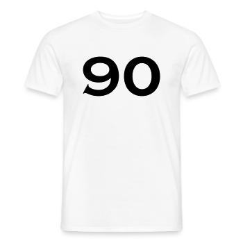 90 - Männer T-Shirt - Weiß - Vorne - AI Model Male 178 dark (178cm)