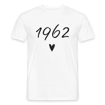 1962 coeur anniversaire - T-shirt homme - blanc - Devant - AI Model Male 178 dark (178cm)