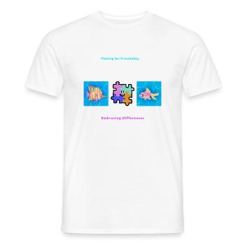 Fishing for Friendship Embracing Differences - Men's T-Shirt - white - Front - AI Model Male 178 dark (178cm)