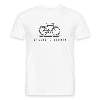 Urban cyclist - Men's T-Shirt - white - Front - AI Model Male 178 dark (178cm)