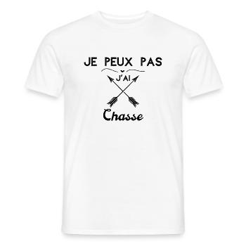 Je Peux Pas J'ai Chasse - T-shirt homme - blanc - Devant - AI Model Male 178 dark (178cm)