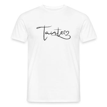 Aunt Font with Heart - Men's T-Shirt - white - Front - AI Model Male 178 dark (178cm)