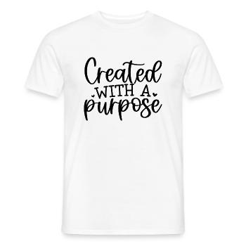 created with a purpose - Männer T-Shirt - Weiß - Vorne - AI Model Male 178 dark (178cm)