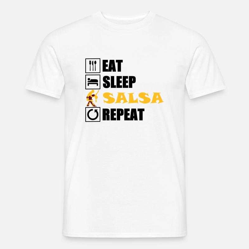 eat sleep SALSA repeat - Männer T-Shirt - Weiß