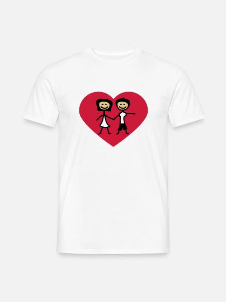 herz_3c - T-shirt homme - blanc