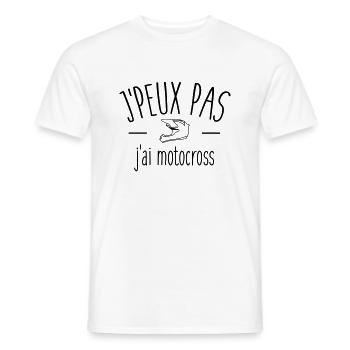 Je peux pas j'ai motocross - T-shirt homme - blanc - Devant - AI Model Male 178 dark (178cm)