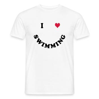 Schwimmen - I love Swimming - Men's T-Shirt - white - Front - AI Model Male 178 dark (178cm)