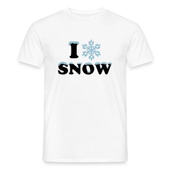 Schnee Winter, I LOVE, Schneeflocke, Apres Ski, - Männer T-Shirt - Weiß - Vorne - AI Model Male 178 dark (178cm)