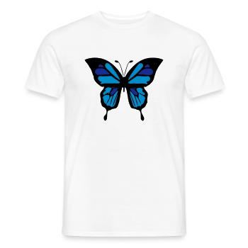 Blue butterfly - Men's T-Shirt - white - Front - AI Model Male 178 dark (178cm)