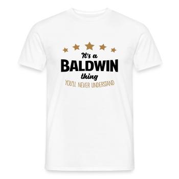 It's a baldwin name thing stars never und - Men's T-Shirt - white - Front - AI Model Male 178 dark (178cm)