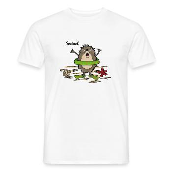 Seeigel - Männer T-Shirt - Weiß - Vorne - AI Model Male 178 dark (178cm)