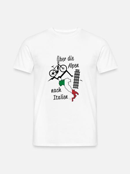 Alpenüberquerung Alpen Italien MTB - Männer T-Shirt - Weiß
