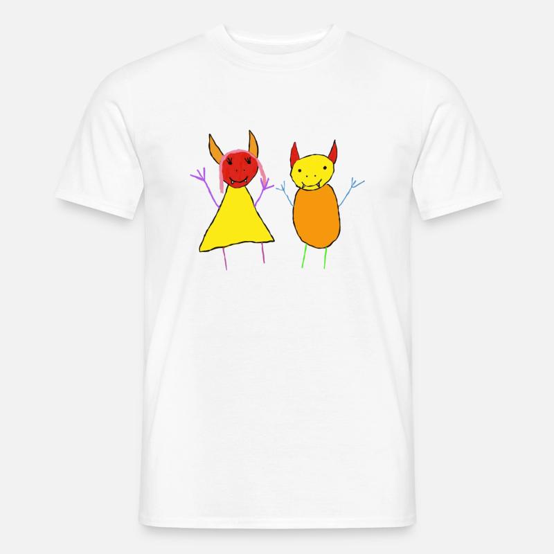 Teufel Paar - Devil Bunt - Monster - Männer T-Shirt - Weiß