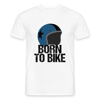 born to bike motorbike gift idea - Men's T-Shirt - white - Front - AI Model Male 178 dark (178cm)