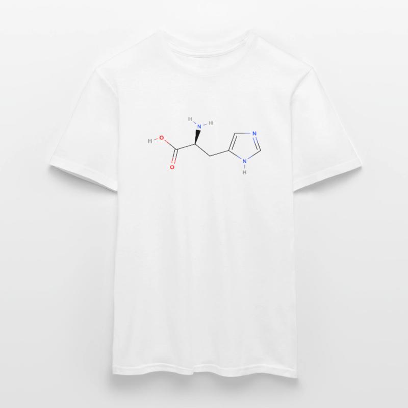 Histidine Molecule - Colored Structural Formula Men’s T-shirt