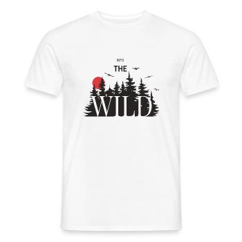 Into the Wild, Wandern, Natur & Wildnis - Männer T-Shirt - Weiß - Vorne - AI Model Male 178 dark (178cm)