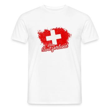 Ich liebe die Schweiz - Männer T-Shirt - Weiß - Vorne - AI Model Male 178 dark (178cm)