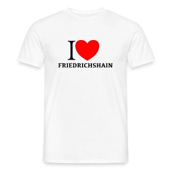 I LOVE FRIEDRICHSHAIN - Männer T-Shirt - Weiß - Vorne - AI Model Male 178 dark (178cm)