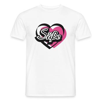 Süße Herz - Männer T-Shirt - Weiß - Vorne - AI Model Male 178 dark (178cm)