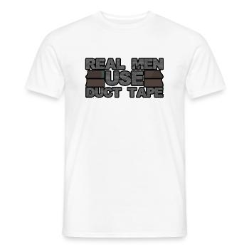 Les vrais hommes utilisent du ruban adhésif 3 - T-shirt homme - blanc - Devant - AI Model Male 178 dark (178cm)