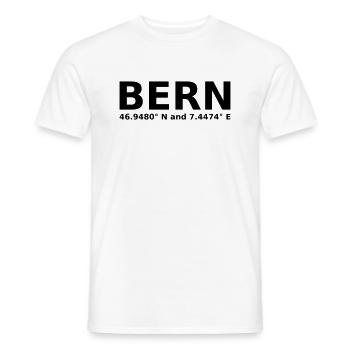 Bern - with geo coordinates horizontal - Men's T-Shirt - white - Front - AI Model Male 178 dark (178cm)
