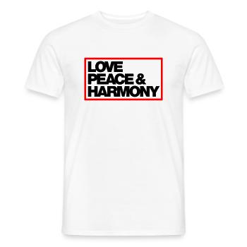 Typo Love Peace Harmony Contour 2C - T-shirt homme - blanc - Devant - AI Model Male 178 dark (178cm)