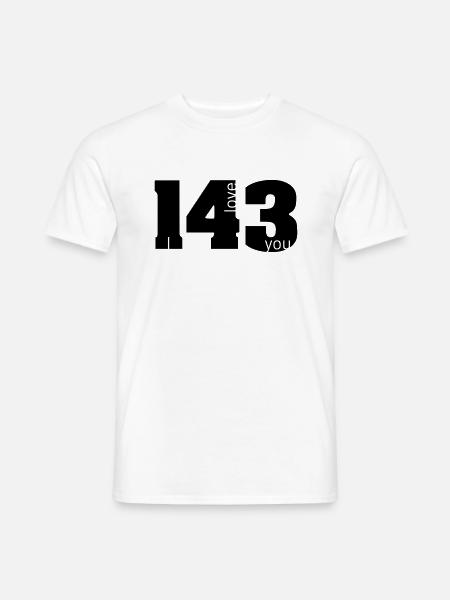 143 Jeg elsker dig - Mænd T-shirt - hvid