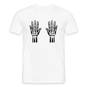Skeleton Hands 01 - Men's T-Shirt - white - Front - AI Model Male 178 dark (178cm)