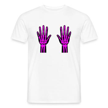 Skeleton Hands 02 - Men's T-Shirt - white - Front - AI Model Male 178 dark (178cm)