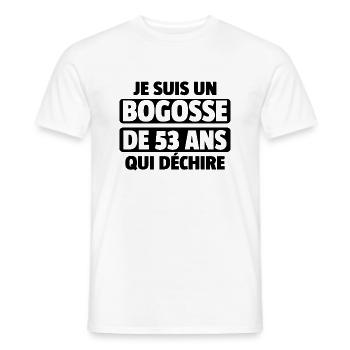 bogosse de 53 ans / cadeau anniversaire homme - T-shirt homme - blanc - Devant - AI Model Male 178 dark (178cm)
