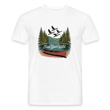 Trouvez votre nature sauvage – Aventure en canoë - T-shirt homme - blanc - Devant - AI Model Male 178 dark (178cm)
