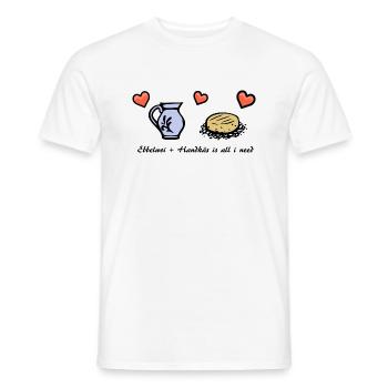 Ebbelwoi + Handkäs is all i need - Men's T-Shirt - white - Front - AI Model Male 178 dark (178cm)