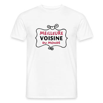 Meilleure VOISINE du monde (2c) - Men's T-Shirt - white - Front - AI Model Male 178 dark (178cm)