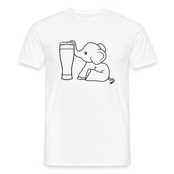 alkohol elefant bier saugen trinken durst betrunke - Männer T-Shirt - Weiß - Vorne - AI Model Male 178 dark (178cm)