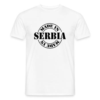 made in serbia m1k2 - Mænd T-shirt - hvid - Foran - AI Model Male 178 dark (178cm)