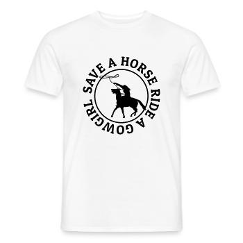 Save a horse ride a - Men's T-Shirt - white - Front - AI Model Male 178 dark (178cm)
