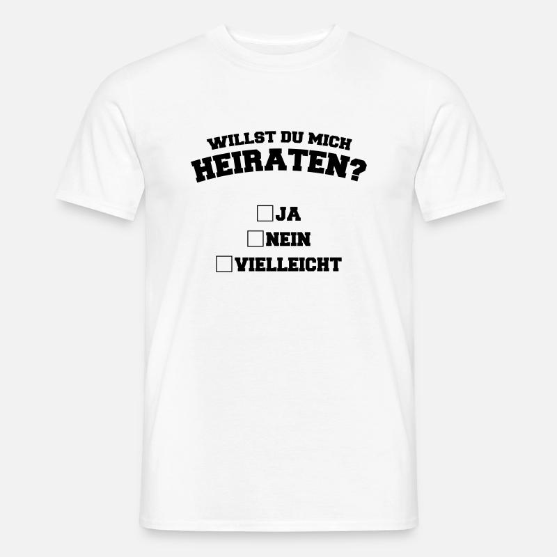 willst_du_mich_heiraten_1 - Männer T-Shirt - Weiß