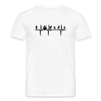 Herzschlag Band - Mein Herz schlägt für gute Musik - Männer T-Shirt - Weiß - Vorne - AI Model Male 178 dark (178cm)