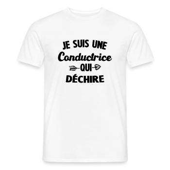 Je Suis Une Conductrice Qui Déchire - T-shirt homme - blanc - Devant - AI Model Male 178 dark (178cm)