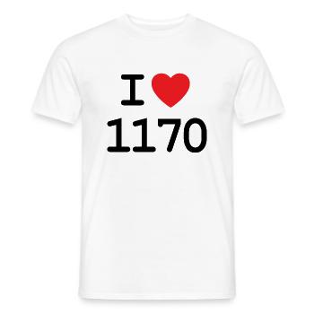 I love 1170 - Ich liebe Hernals Shirt - Männer T-Shirt - Weiß - Vorne - AI Model Male 178 dark (178cm)